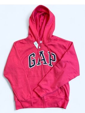 GAP Hot Pink Zip-Up Hoodie with Navy Logo